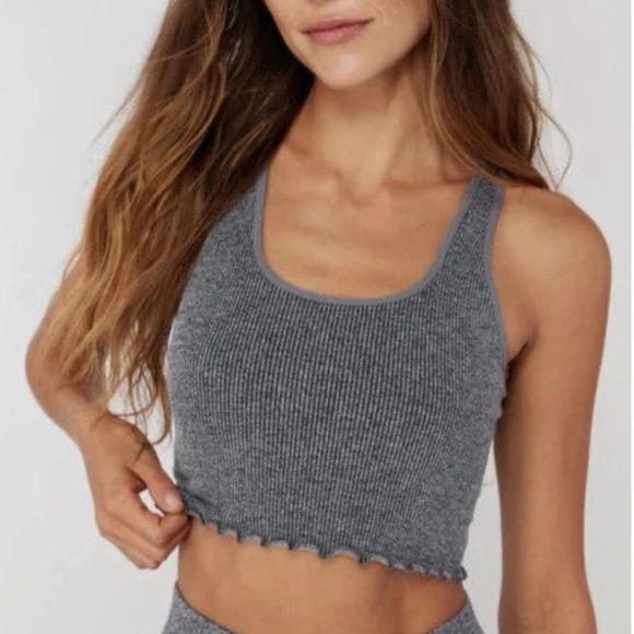 Spiritual Gangster Heather Gray Knit Top - Picture 1 of 6